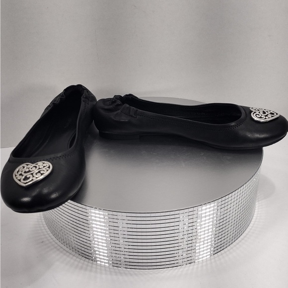 Brighton Black Ballet Flats with Heart size 8.5 pre Owned Exellent condition - Picture 10 of 14